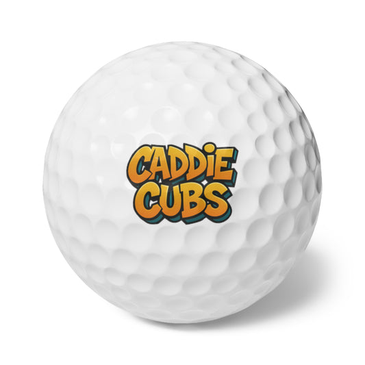CUSTOM Caddie Cubs Funny Golf Balls Set - Pack of 6 with Playful Designs for Golf Lovers